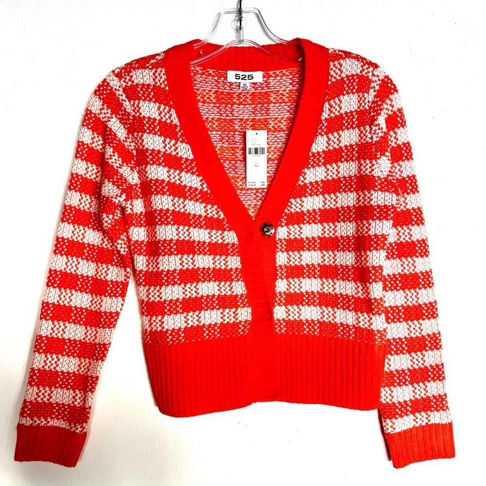 525 America Red and White Plaid Cardigan
